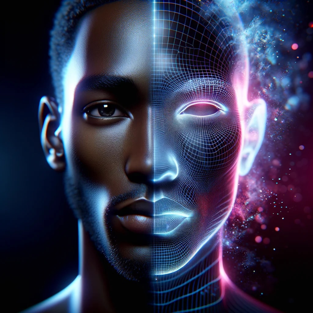 Avatar IA — transition humain vers digital